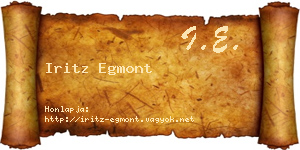 Iritz Egmont névjegykártya